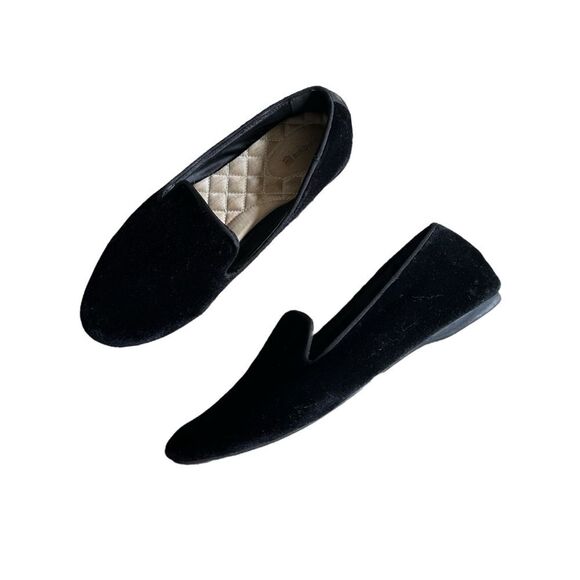 Birdies The Starling Flats in Black Velvet Size 9 - Picture 3 of 8